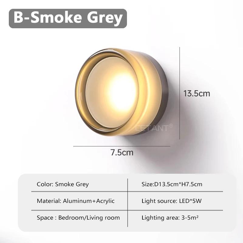 Moderne LED-Wandleuchte Bernstein Gelee Kleine Wandleuchter Nachttisch Zimmerdekor Licht Wohnzimmer Hotel Flur Rauchgrau Beleuchtungskörper