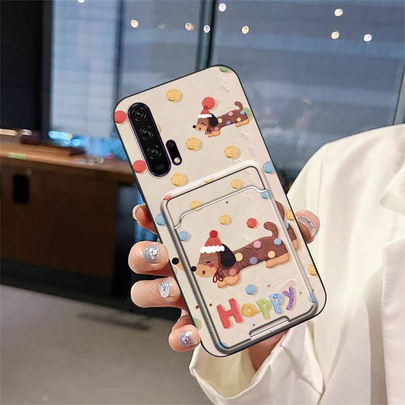 Protective Card Bag Phone Case For Huawei Honor 20 Pro Fashion Design Durable Cover Card Slot Waterproof Cartoon Cute
