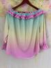 2025 Summer Spicy Girl Plus Size Off-Shoulder Gradient Lace-Up Top