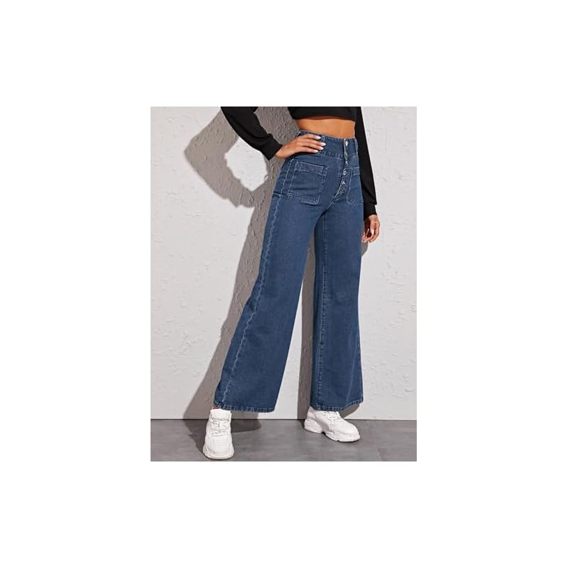 GRECIILOOKS Women Cotton Blend Casual Regular Fit Jeans (Blue, 30)