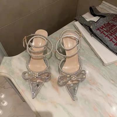 Damen High Heels Neue Damenschuhe Feine High Heels Party Ballschuhe Kristallschleife Satin Sommer Zapatos Para Mujeres