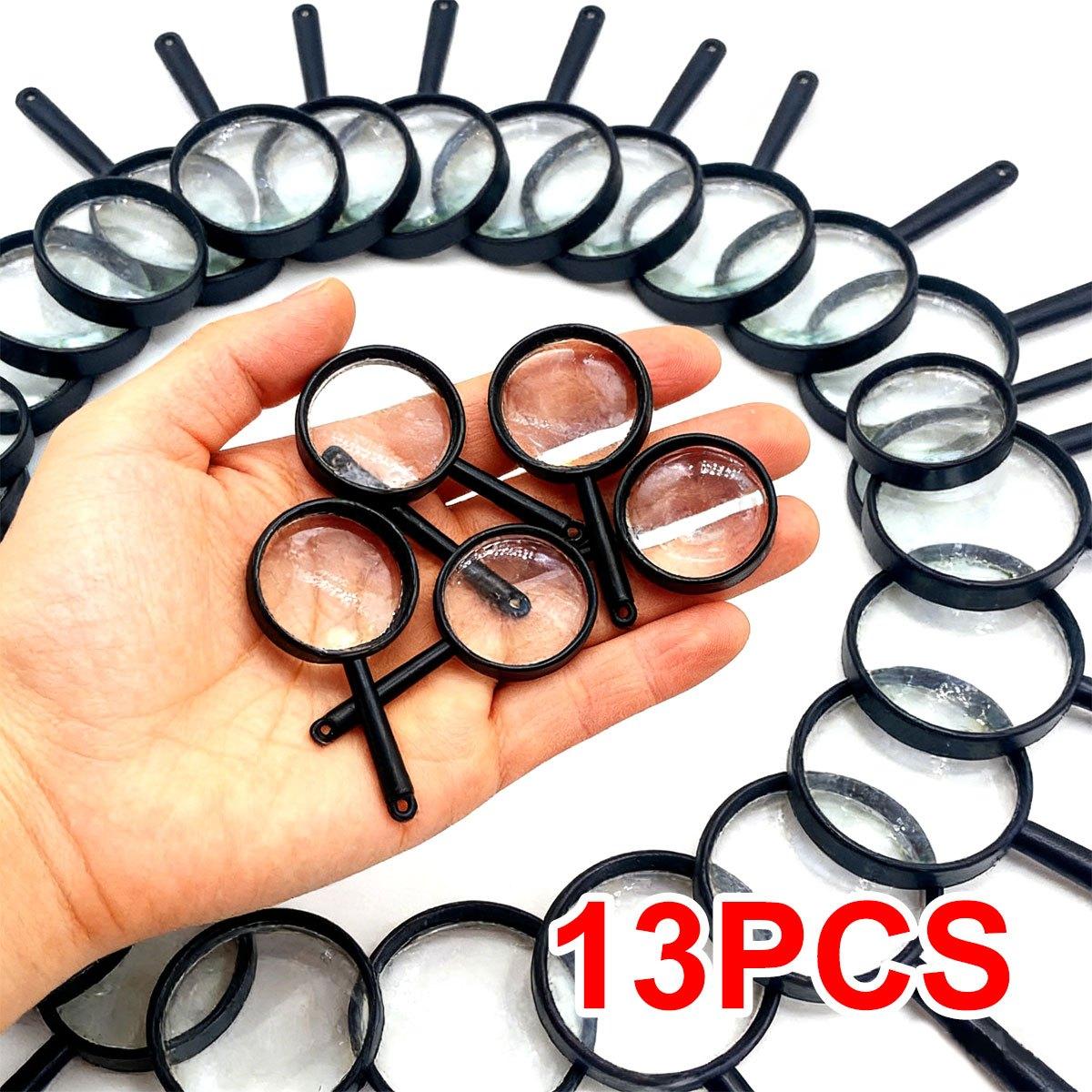 

13Pcs 5cm Black Plastic Magnifiers, Portable Handheld Magnifying Glasses for Science Education, Craft Kits, ZSY