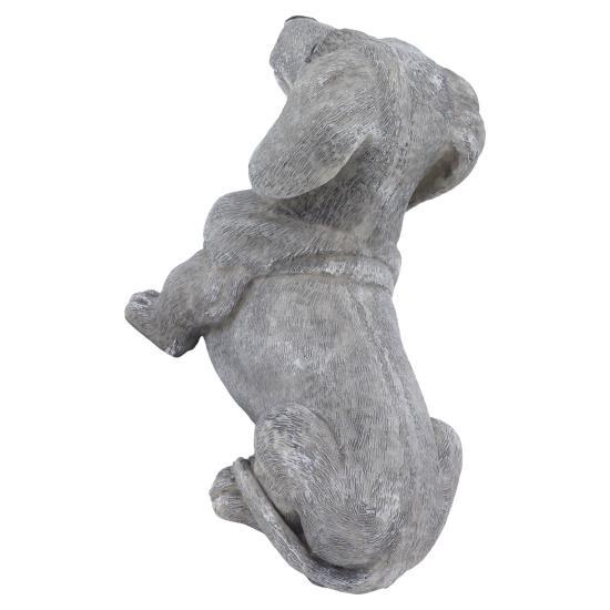 Dog Garden Statues DIY Lifelike Prevent Cracking Resin Dog Statues Home Decor for Courtyard Lawn Dachshund