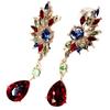 Women Wing Shape Rhinestone Long Dangle Studs Drop Earrings Jewelry Charm