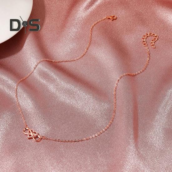 Collier Cœur Infini pour Femmes Collier Pendentif Cœur d'Amour Zircone Cubique Cadeaux Romantiques d'Anniversaire pour Petite Amie Épouse