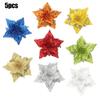 5 Pack Christmas Poinsettia Glitter Flower Ornaments in Colors
