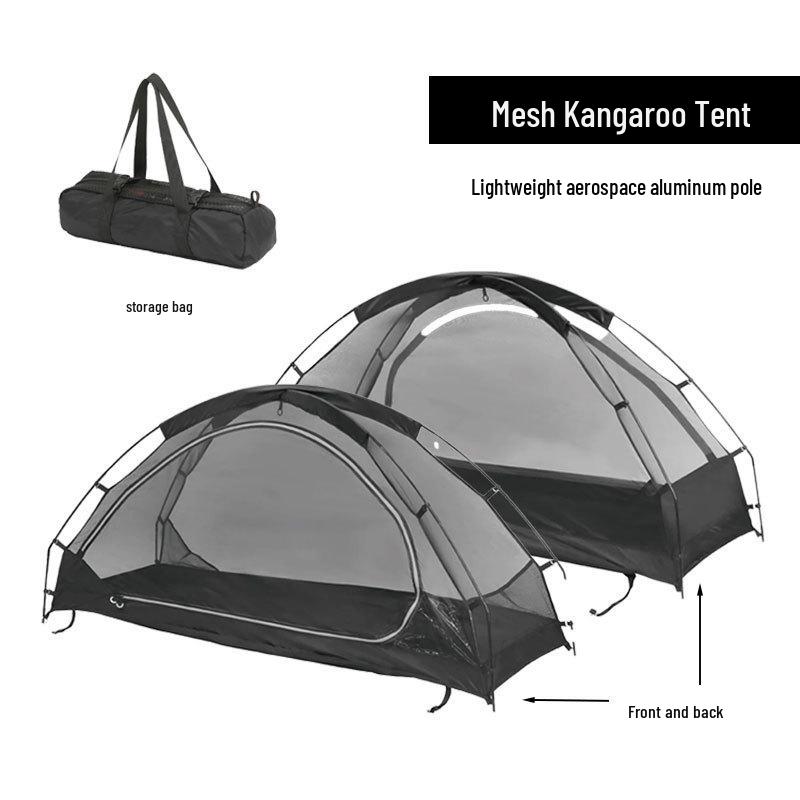 Regensicheres Einmann-Campingzelt mit Moskitonetz