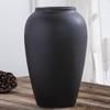 Vaso Moderno Minimalista in Ceramica Nera per Fiori Freschi e Bambù della Fortuna