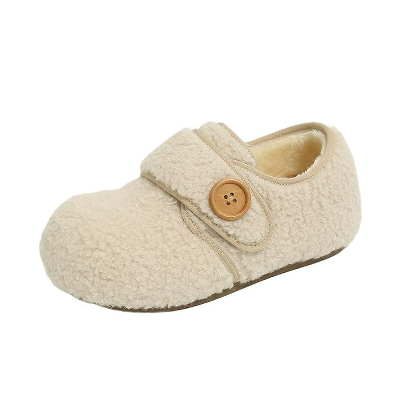 Women's Flat Cotton Shoes for Autumn and Winter Round Headed Plush Warm Women's Shoes Retro Velvet Casual Shoes Zapatos De Mujer