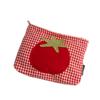Minimalist Large Capacity Grid Cosmetic Bag Red Korean Style Women Toiletry Bag Handheld Washbag Pencil Pouch Girls