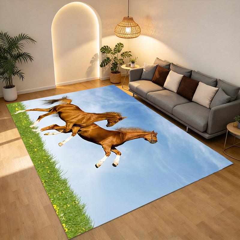 Horse Freedom Living Room Nonslip Area Rug Soft Carpet For Bedroom Game Playroom Sofa Office Home Decor Doormat Christmas Gift C926256