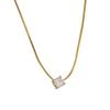 2023 Exquisite Four-Claw Zircon Stone Sterling Silver Necklace – Light Luxury Niche Clavicle Chain Trend