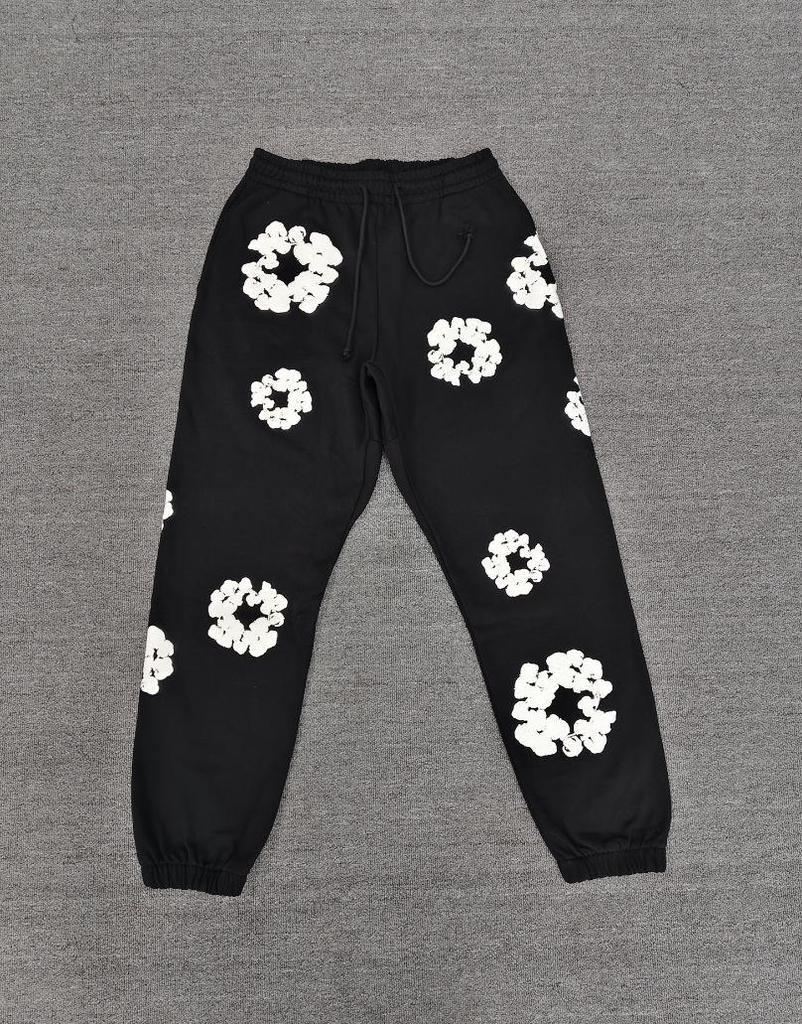 Schwerer Baumwoll-Denim-Hoodie mit Blumenmuster - Trendige amerikanische Streetwear-Jacke für Herren