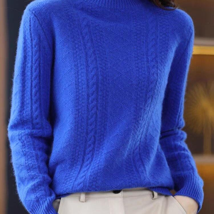 

Women s New Autumn and Winter Versatile Pullover Loose Sweater Thick Sweater Base Shirt XXL синій