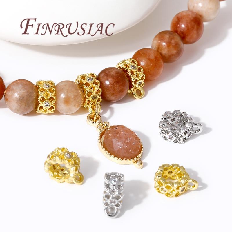 2/6/12Pcs/Lot 18K Gold Plated Bail Beads For Jewelry,Bails For Pendants Connector DIY Bracelet Accessories,Separators For Beads