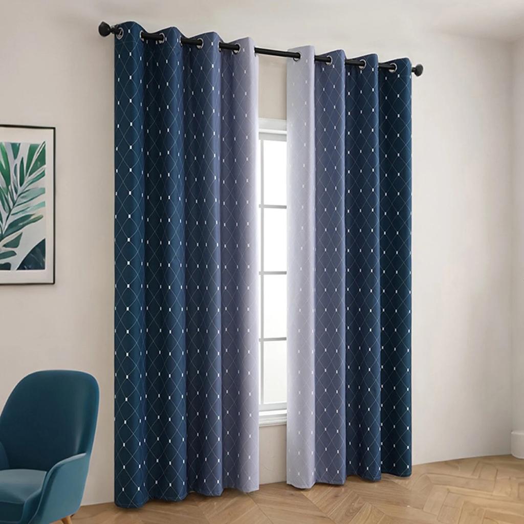 63-inch Curtain Set (2 Panels) - Thermal And Soundproof Curtains For Bedrooms And Living Rooms, Gradient Color, With Rod Pocket