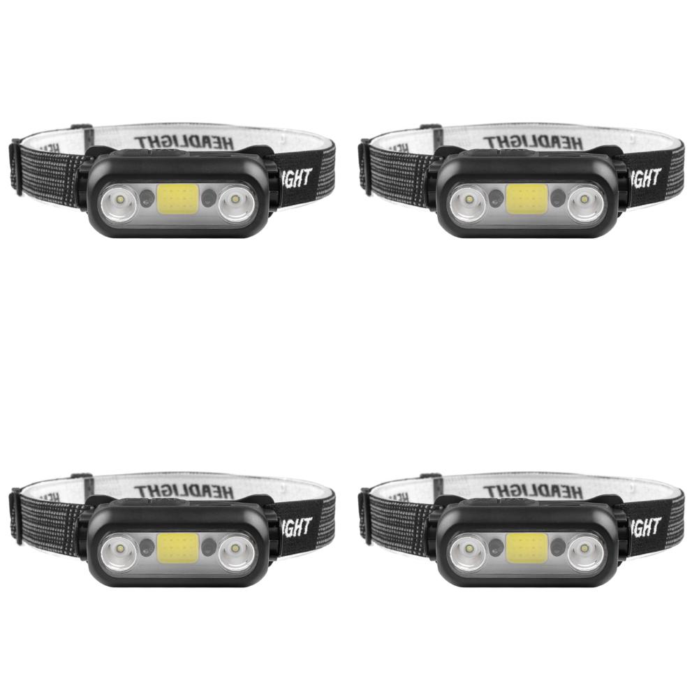 

LED Forehead Flashlight Motion Sensor Lights for Running Cycling Fishing (Black)