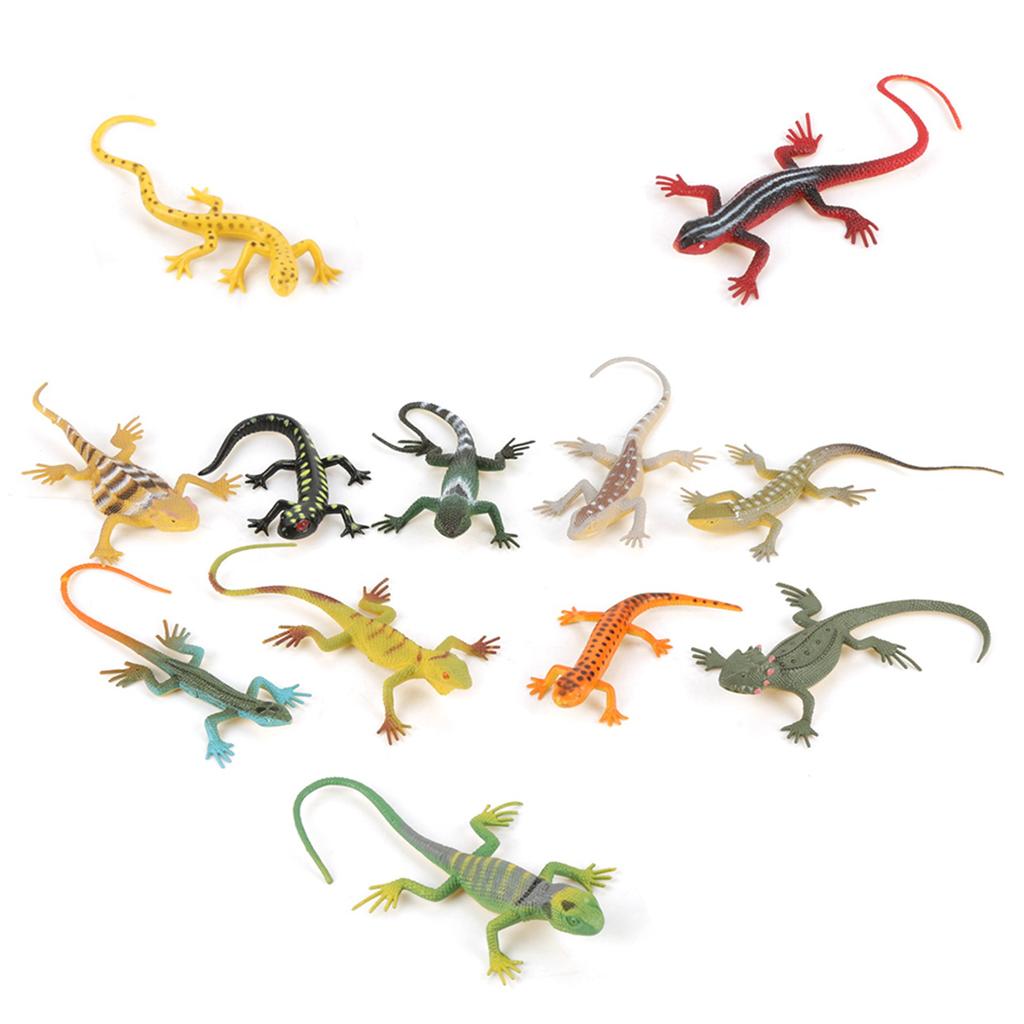 12Pcs/set Colorful Simulated Lizard Models Kids Children Animal Toys Teaching Props Tools