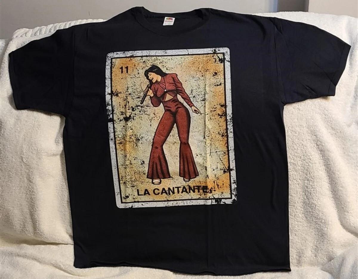 SELENA LA CANTANTE MEXICO MEXICAN BINGO LOTERIA CARD SINGER T-shirt 4XL