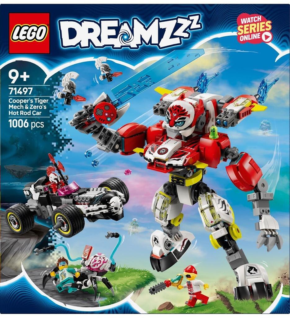 LEGO конструктор Figur DREAMZZ – Coopers Tiger – Mech und Zero's Hot Rod Auto (71497)