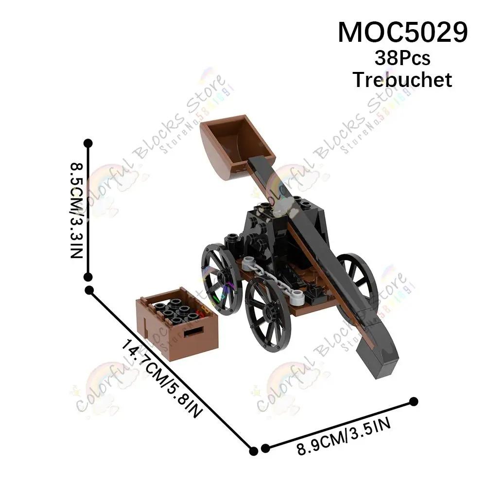 Orta Çağ Mancınık Askeri Silah Modeli Yapı Taşları Çıkarılabilir Kalkan Arbalet Yay Taşıma Arabası MOC Montaj Tuğlaları Çocuklar İçin Oyuncaklar