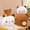 Cute Two Bubu Plush Bear Pillow Cozy Short Plush Stuffed Animal For Kids Room