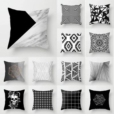 Nordic Abstract Black Geometric Print Pattern Cushion Cover Home Living Room Sofa Car Office Decoration Throw Pillow
