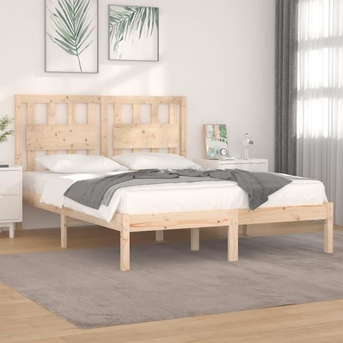 VidaXL Cadre de lit Bois de pin massif 200x200 cm 3103953