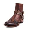Men's Low-heeled Style Retro Embroidered Short Tube Casual Versatile Large-size Men's Boots
