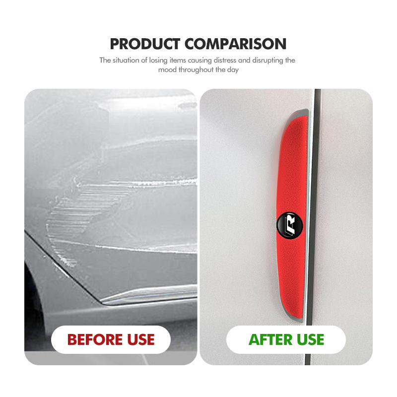 DIG1 4 Pieces Anti-collision Strip Protective Stickers With Car Logo For Volkswagen VW Tiguan CC Jetta Polo Golf 4 5 6 Passat B5 B6