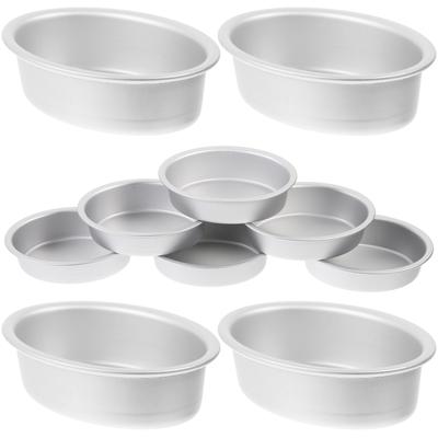10 ks Oválné formičky na cheesecake, formičky na cupcake, flan, pečení chleba s víkem, mini formičky na pudink, koláč, kuchyňské nástroje na pečení