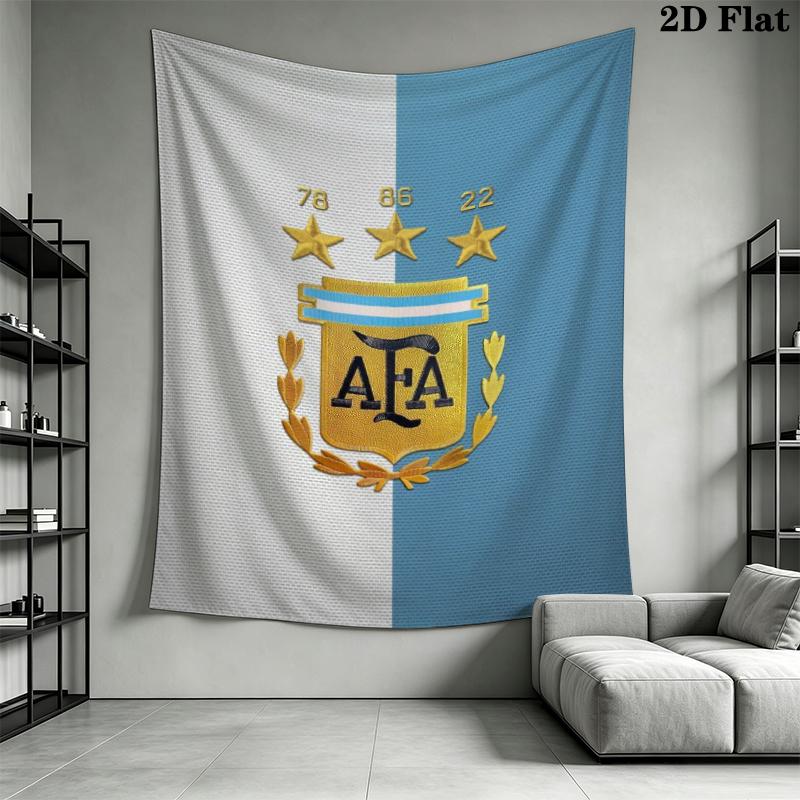 Argentina national football Wall Tapestry Aesthetic Wall Hanging Printed Fabric Blanket Decorative Tapestries for Bedroom Living Room Home Decor