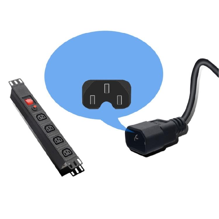 2m IEC320 C14 Male to 2xC13 Female Power Cord Y Splitters Adapter Wire for PDUs