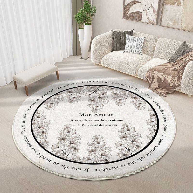 

Простой французский гостиная круглый ковер спальня диван чайный столик ковер прикроватный коврик для ног дрейфующий оконный коврик для туалетного столика дома 60*60cm