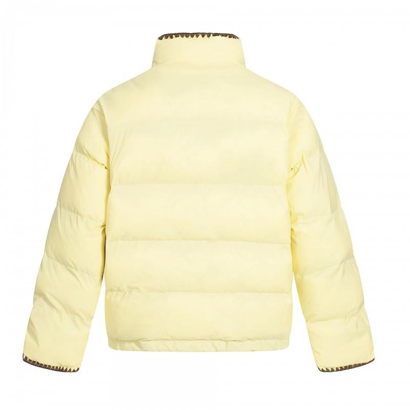 Unisex Oversized Puffer Jacket With Contrast Zipper Warm Winter Coat Men Women