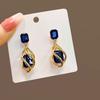 Non Pierced Green Blue Resin Clip On Earrings For Women Wedding Party Gift Geometric Jewelry Fake Piercing Ear Cuff Earring