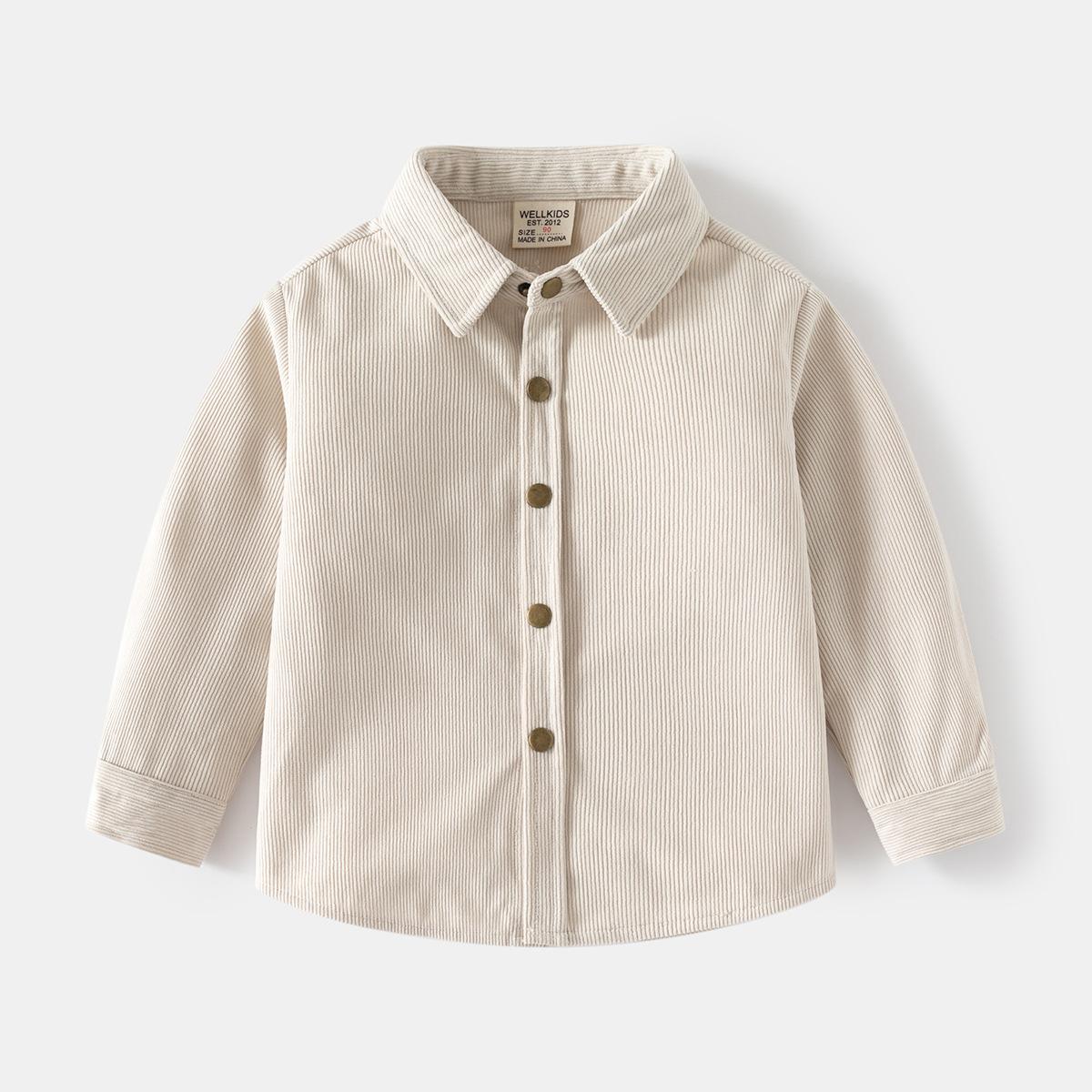 

Детская рубашка, весна-осень 2024, новая красивая детская рубашка, однотонная вельветовая рубашка, детский топ 120cm