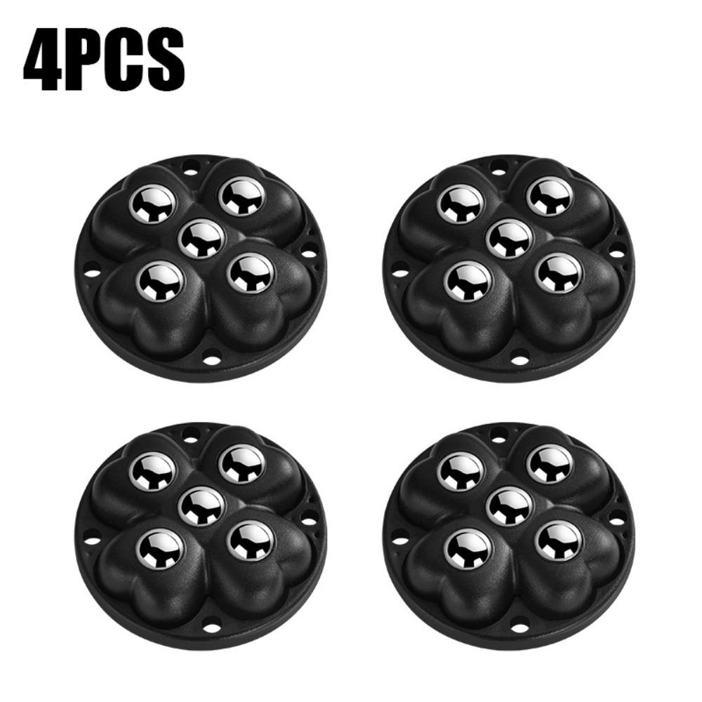 4Pcs 360°Rotatable Universal Wheel 5-Ball Storage Box Roller Durable Pulley