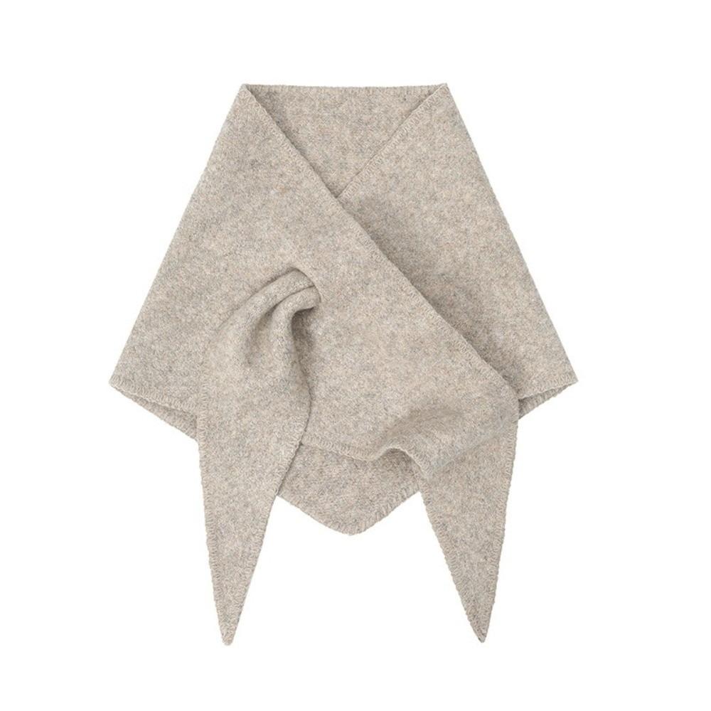 Wool Knitted Scarf Windproof Cross Scarves Simple Triangle Shawl  Outdoor