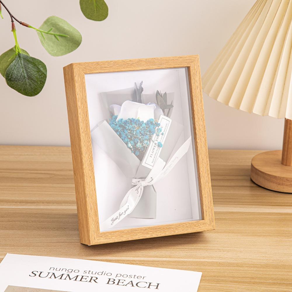 Multi-size Shadow Box Frame Rectangular Natral Wood Black Wooden Photo Frame Acrylic Display Case Dried Flower