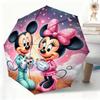 1pc Umbrella Featuring Mickey And Minnie Cartoon Design, a Fully Automatic Umbrella Suitable for All Occasions, a Portable Fol