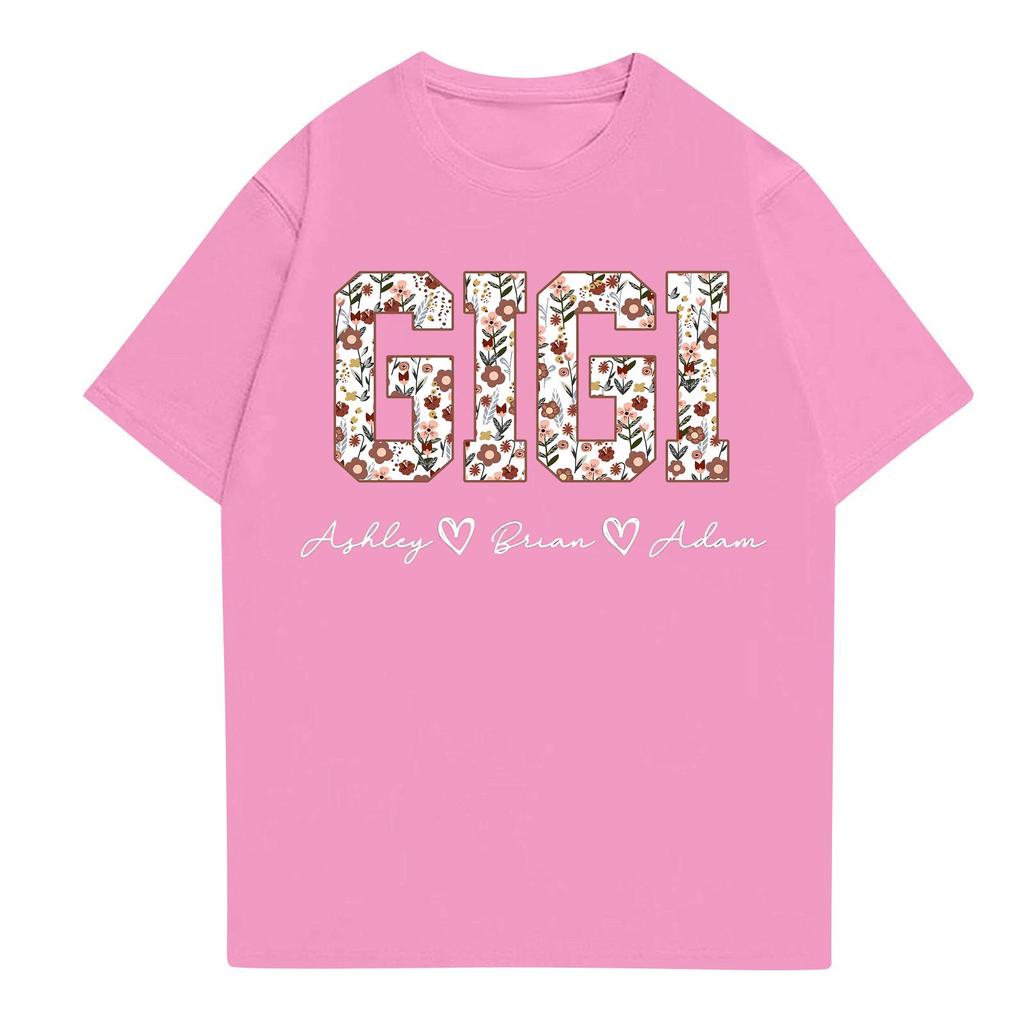 Women's Fashion Casual Round Neck Loose Comfort Printed Short Sleeve Tops