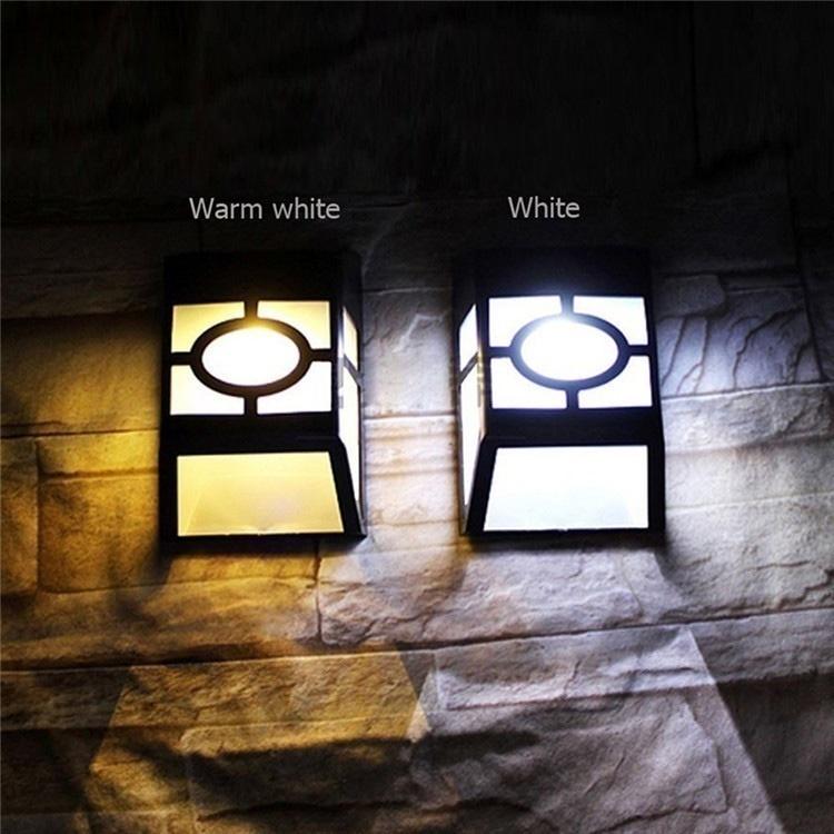 Solar Fence Lights Outdoor, 2 LED Wall Lights Retro Style Lamp Lights Waterproof  for Deck Fence Patio Front Door Stair Landscape Yard