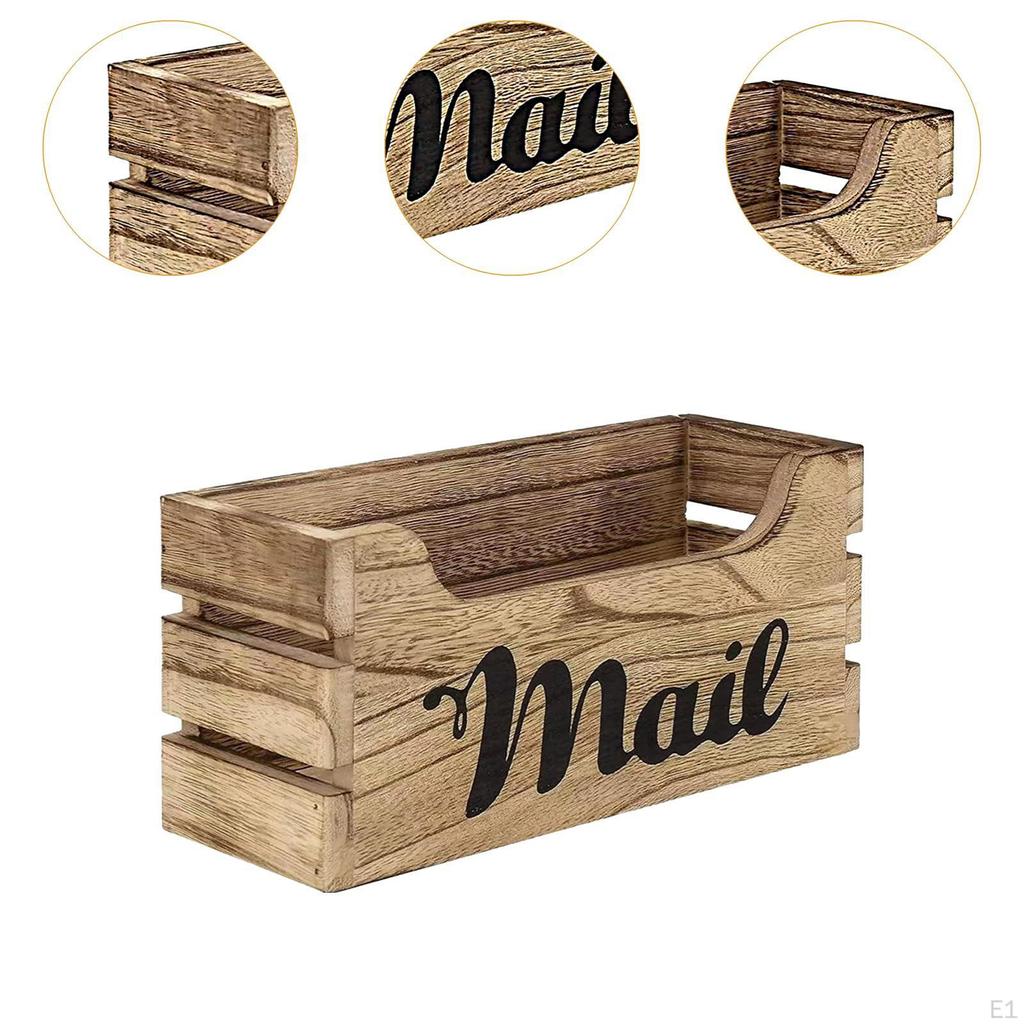 Holz Posthalter Aufbewahrungsbox Tischbriefkasten Handgefertigt für Bauernhaus Dekorativ Rustikal Mehrzweck