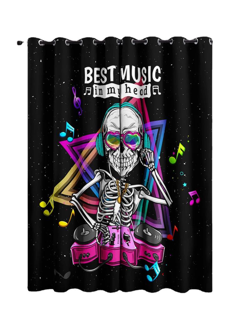 Curtains Skull Series Bedroom Sunshade Halloween Digital Printing Blackout Curtain Punching