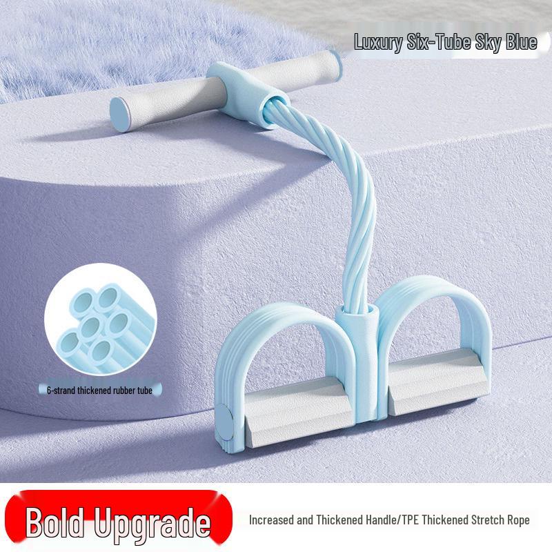 Home Yoga Foot Pedal Resistance Bands - 4 & 6 Tube Sit-up Assist Equipment