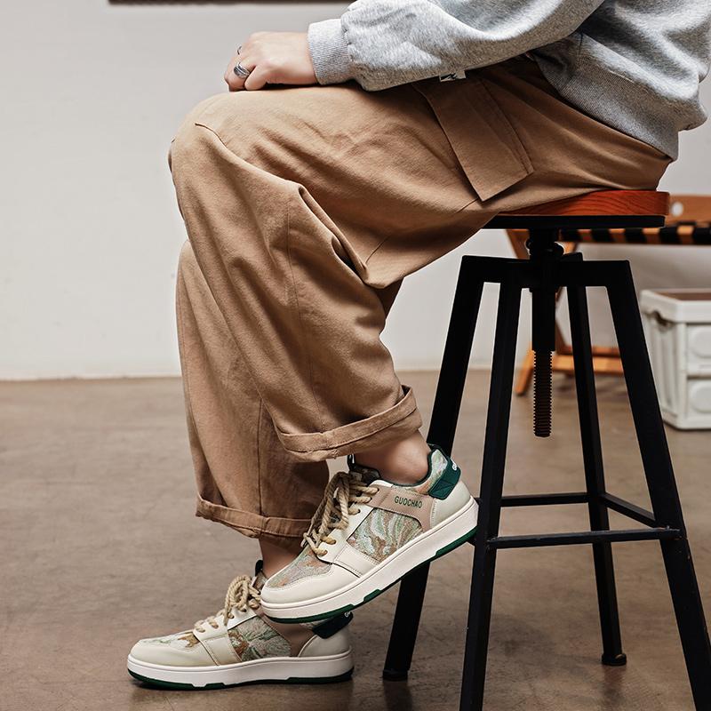 Nové Pánské Klasické Módní Nízké Tenisky na Skateboarding s Tlustou Podrážkou Pohodlné Měkké Podrážky Basketbalové Tenisky