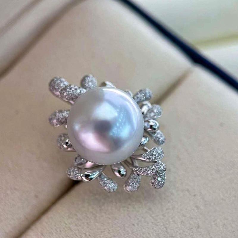 CopperPearl Finger Ring for Women Female Wedding Party Jewelry with Brilliant Zirconia Luxury Accessories