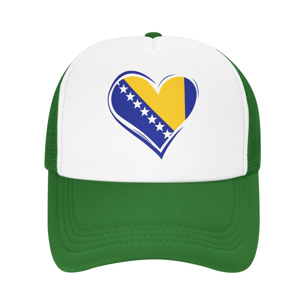 Bosnia and Herzegovina Flag Mesh Baseball Caps Adult Outdoor Trucker Worker Cap  Hat Breathable Summer Trucker Cap