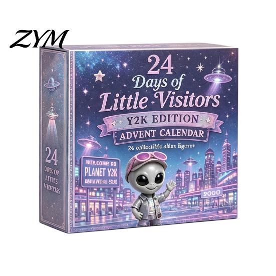 Holiday Countdown Ornament Box 2026 Spirit Advent Calendar, 24-Day Mini Figure Set, Elf Alien Christmas Gift for Family Fairy Collection, Resin